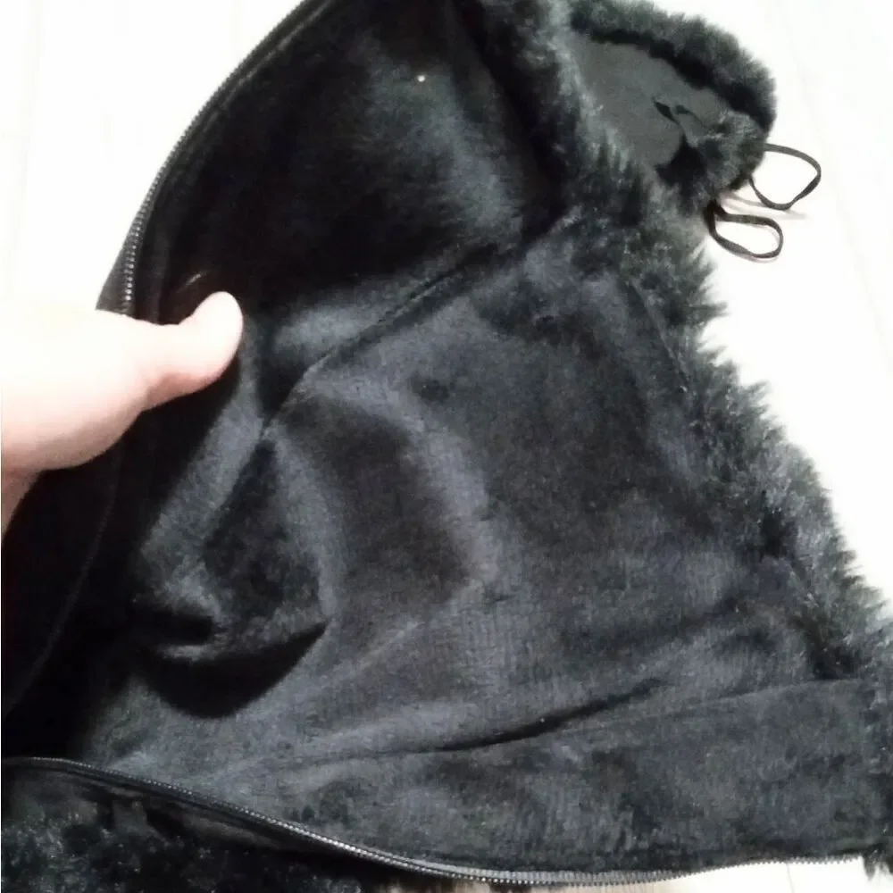 (T-4370) Platform Snow Boots for Women Furry Cozy Knee High Boots Sz 35 (4.5)
